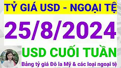 Tỷ giá USD - Ngoại tệ hôm nay ngày 25 tháng 8 năm 2024 || Tỷ giá Đô la Mỹ hôm nay ngày 25/8/2024 thumbnail