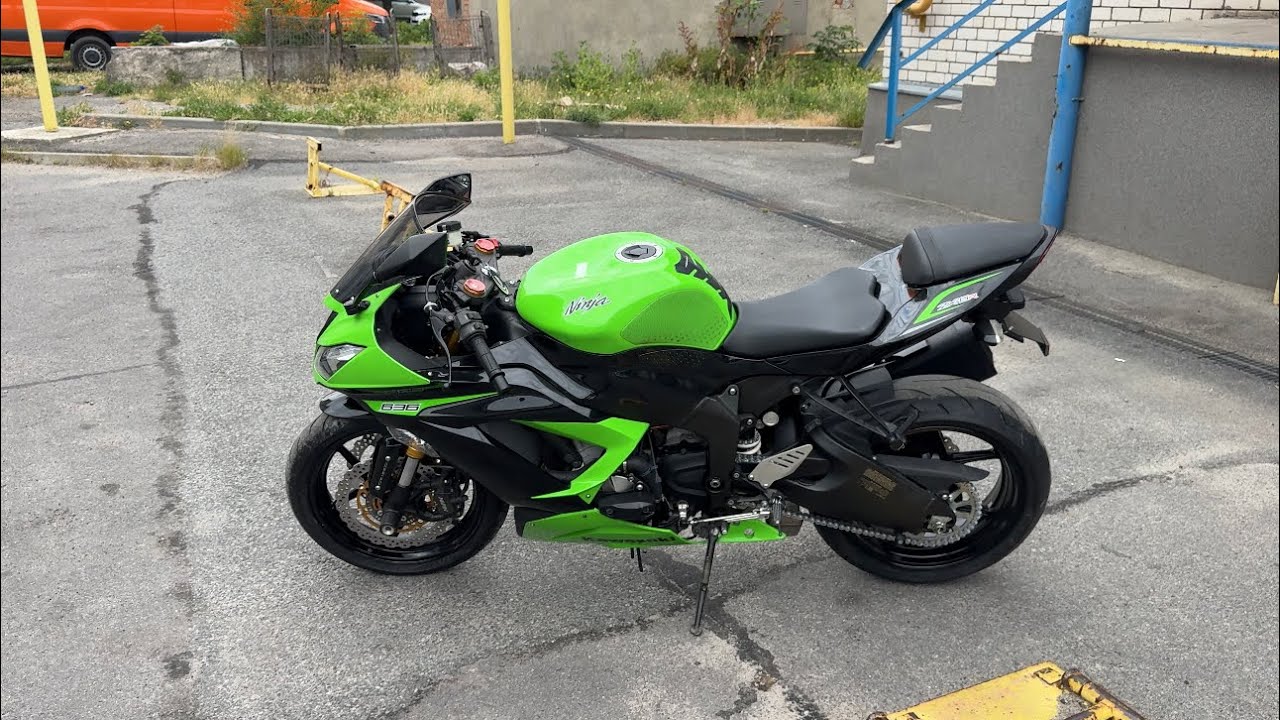 Огляд на стан мотоцикла kawasaki ninja zx6r 18449km - YouTube