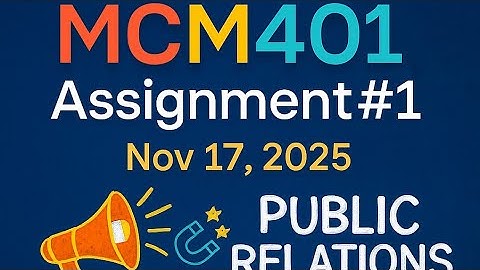 🎯 MCM401 Assignment#1 Solution | PR Planning & Problem Solving | Fall 2025 | Virtual University
