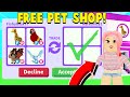 I Opened A FREE LEGENDARY PET SHOP in Adopt Me! (SO MANY FREE PETS)