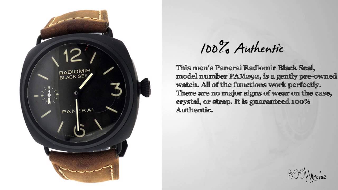 Officine Panerai Radiomir Black Seal Ceramic PAM292 Automatic Watch