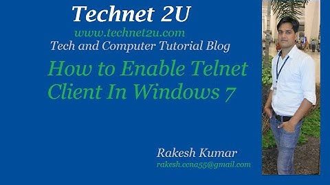 How to Enable Telnet Client In Windows 7