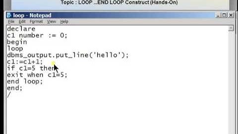 Oracle pl sql tutorial - Loop Statement #16