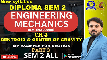 CENTROID & CENTER OF GRAVITY(C.G) FOR ENGINEERING MECHANICS|| EM CH 4 PART 3 || EM IMP FOR DIPLOMA