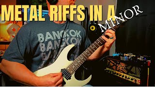 3 Metal Guitar Riffs in A Minor - Practice Lesson with Tabs