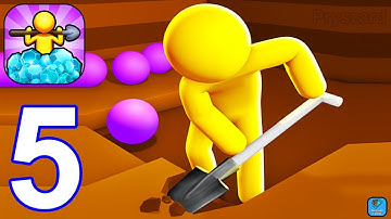 Dig Deep - Gameplay Walkthrough Part 5 Hole 9 Unlocked New Pets & Elevator (iOS,Android)