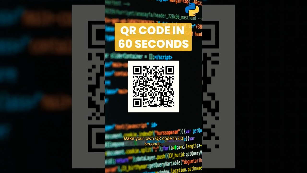 Make Your Own QR Codes with Python in 60 seconds #python #qrcode #pythonprogramming #shorts