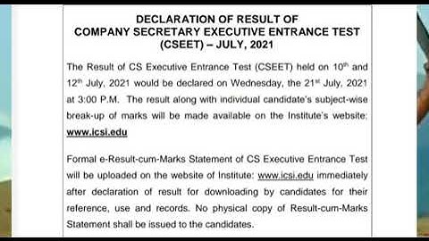 CSEET RESULTS  JULY 2021- 21ST JULY | GOOD LUCK