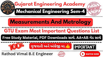 Measurements & Metrology | GTU Most IMP Questions–Mechanical Sem 4💯📚Free Study Material + PDF| AA+AB