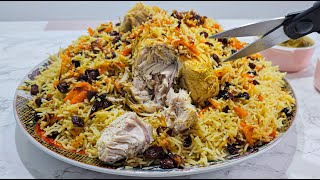 Afghan Whole Chicken Pulao مرغ پلو دردیگ بخار با یک لذت خاص 👌😍