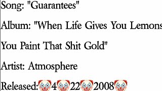 Atmosphere - Guarantees (Lyrics)*EXPLICIT