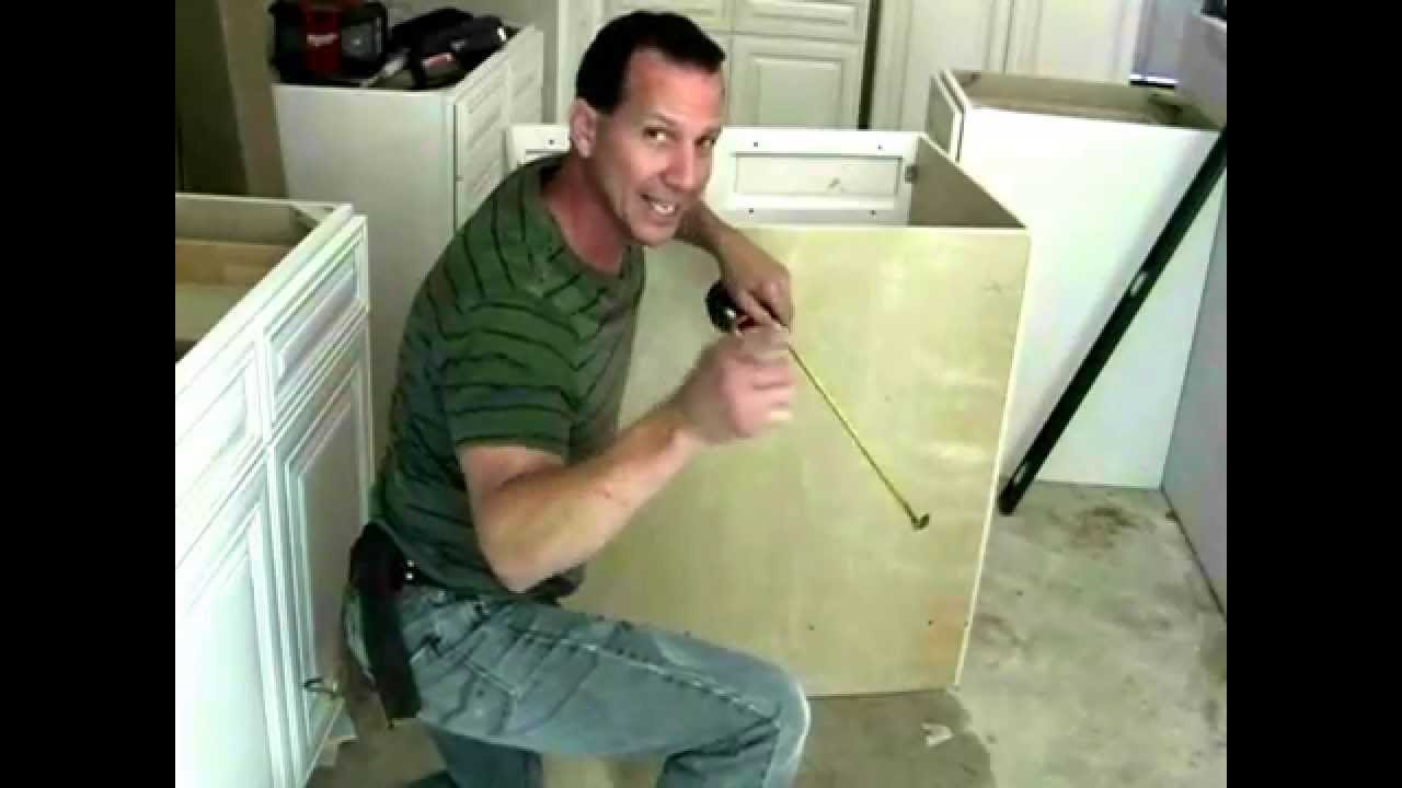 Installing your sink base cabinet( Cutting Holes For ...