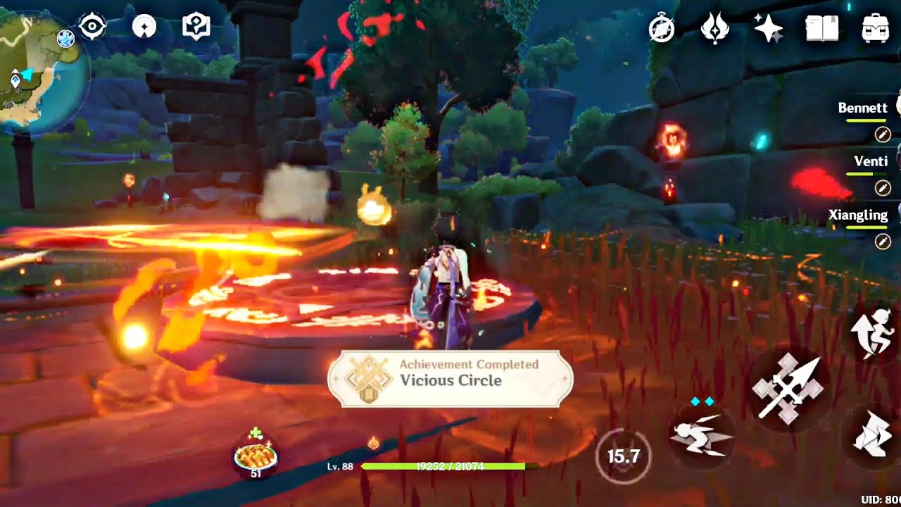 Vicious Circle Achievement 5 Elemental Burst in 15 Seconds Guide Genshin Impact YouTube