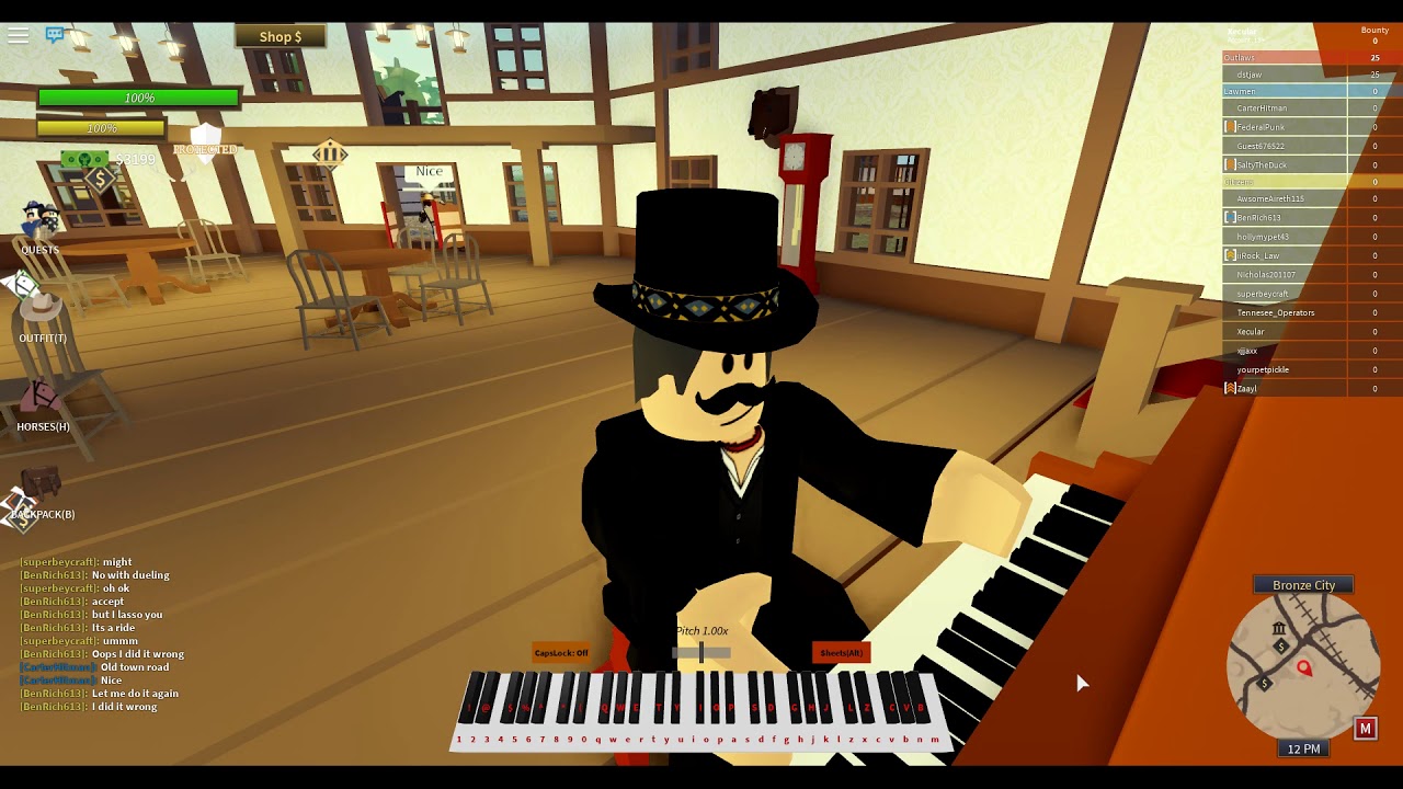 Old Town Road But Its On The Wild West Roblox By Xecular Piano