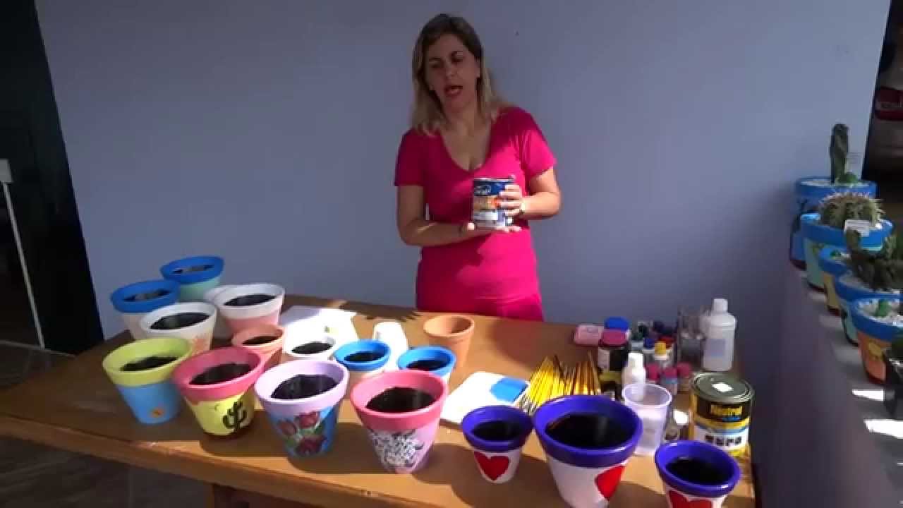 Pintura em vaso de ceramica