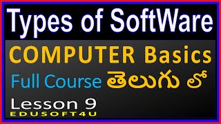 Software types-System software-Application software-Computer Basics Full Course in Telugu-Lesson 9 screenshot 1