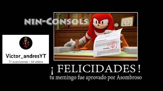 Knuckles Aprobando Mi C De Youtube Meme En 10 Segundos