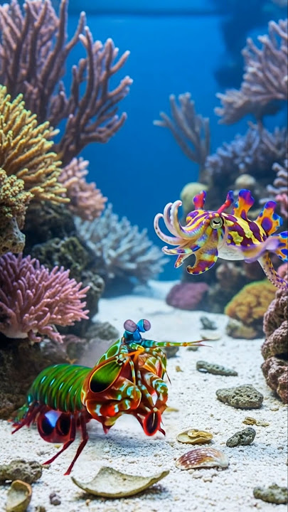 Mantis Shrimp vs Flamboyant Cuttlefish