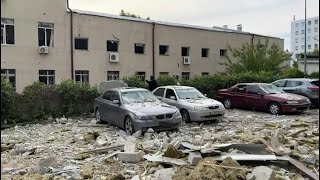 Building, cars damaged after explosion in Ukraine's Kharkiv | AFP