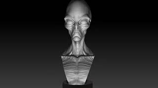 Concept Art of a Orion Grey Alien in Zbrush