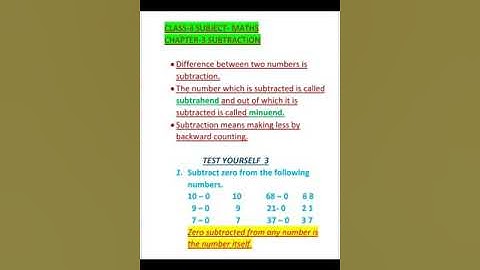Subtraction ( Subtrahend and Minuend