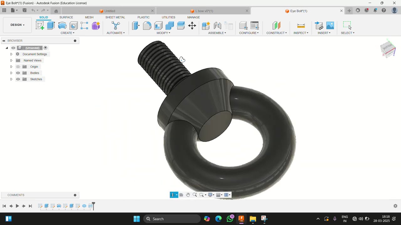 How to make an Eye Bolt in Fusion360