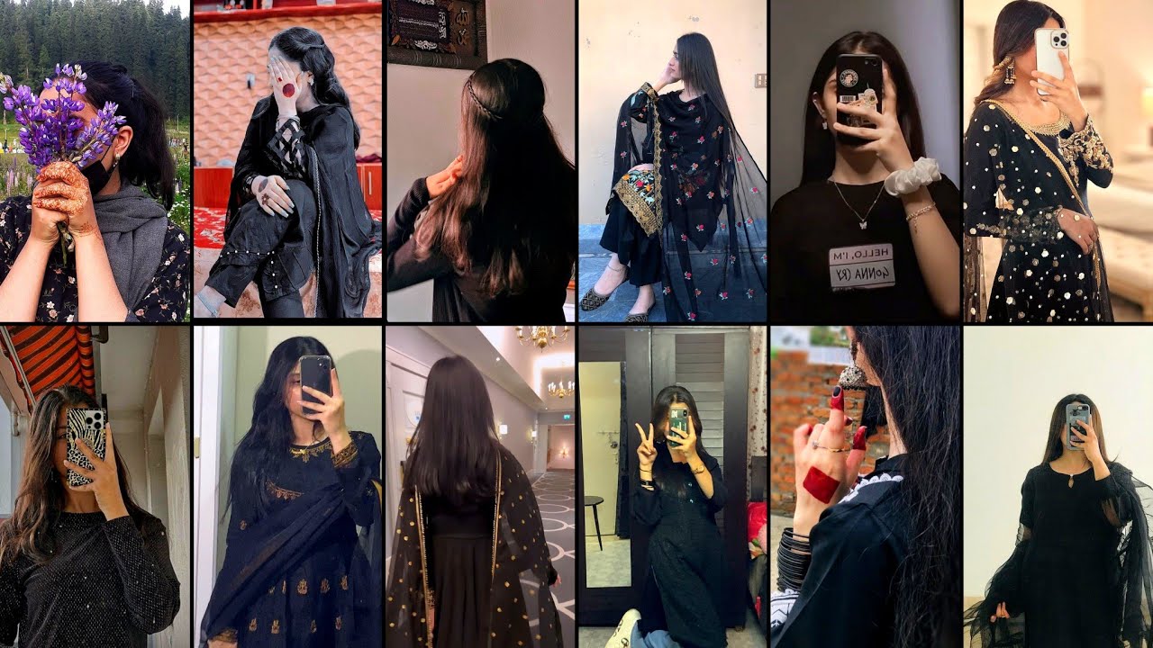 Black Dress Dpz🥀 Black dress profile pic, 👻snapchat selfie poses hidden face whatsapp dp for