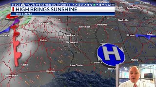 Clouds return late Thursday with rain following Friday