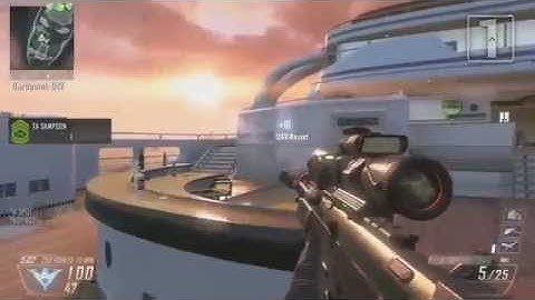 Black Ops 2 DSR-50 Sniper Gameplay Montage - Capture The Hardpoint on Hijacked