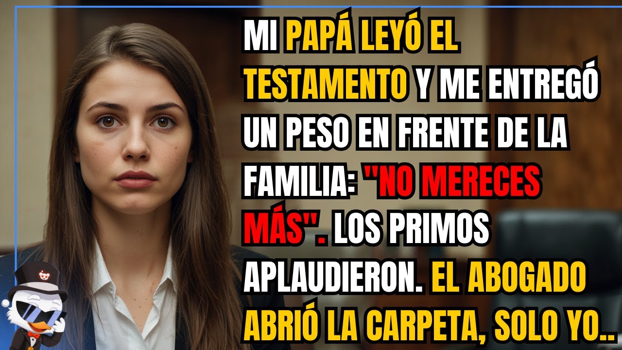 Mi papá leyó el testamento y me entregó un peso en frente de la familia: No mereces más. Los primos