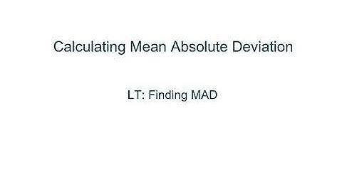 Calculating Mean Absolute Deviation