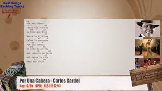 Video thumbnail of "🎸🎙 Por Una Cabeza (Tango) - Carlos Gardel Vocal / Melody Backing Track with chords and lyrics"