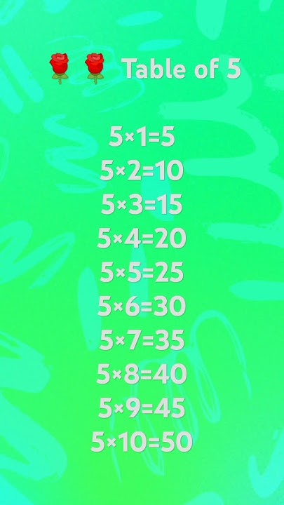 🌹🌹 Table Of 5##shortvideo - YouTube