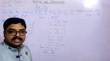 Question 6 Exercise 1.4 9th Class Maths || Chapter 1 Maths Matrix  || Mathematics Lectures FH