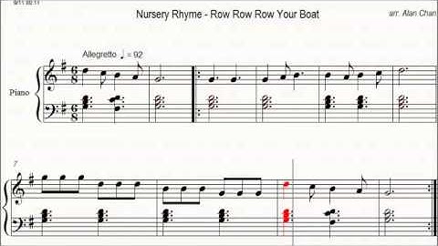 Nursery Rhyme Piano - Row Row Row Your Boat [Sheet Music]