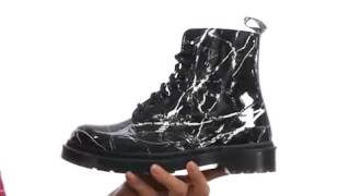 Dr. Martens Pascal Marble 8-Eye Boot Black Patent Marble - Fashiondoxy.com Free Shipping BOTH Ways