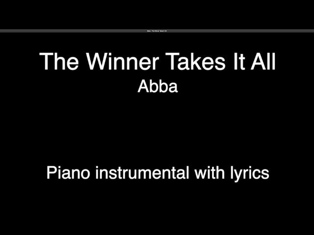 The Winner Takes It All - Abba (piano KARAOKE) class=
