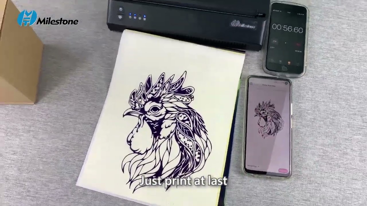 mht-p8009 TATTOO Stencil printer - YouTube