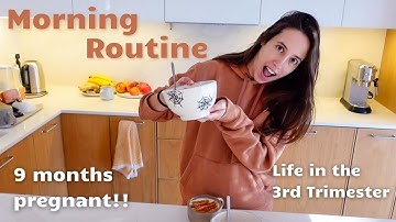 Pregnant VLOG | My Morning Routine 9 Months Pregnant! | Life in the third trimester...
