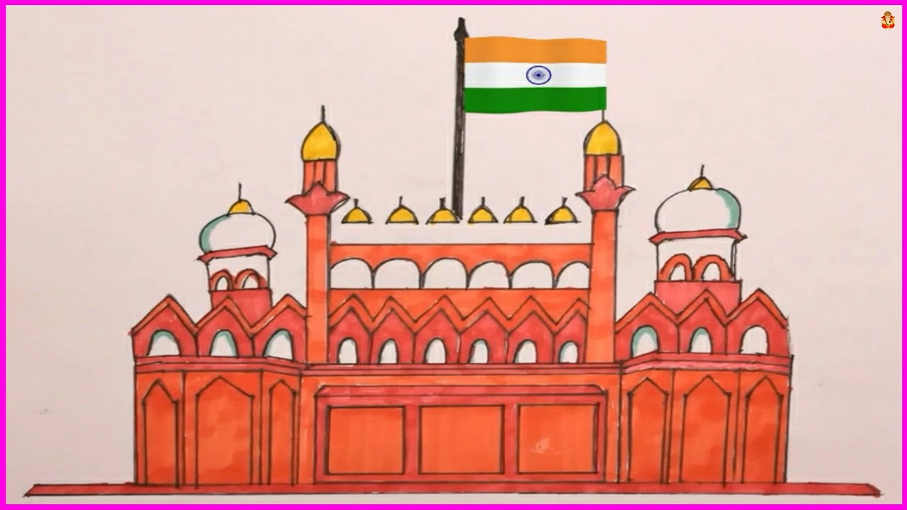 How To Draw Red Fort sketch ! Lal kila drawing Easy Draw Red Fort #redfort # lalkila #drawing | Red fort, Easy drawings, Drawings