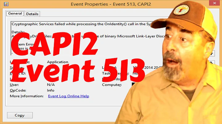 Fix System State Backup Error CAPI2 Event ID 513