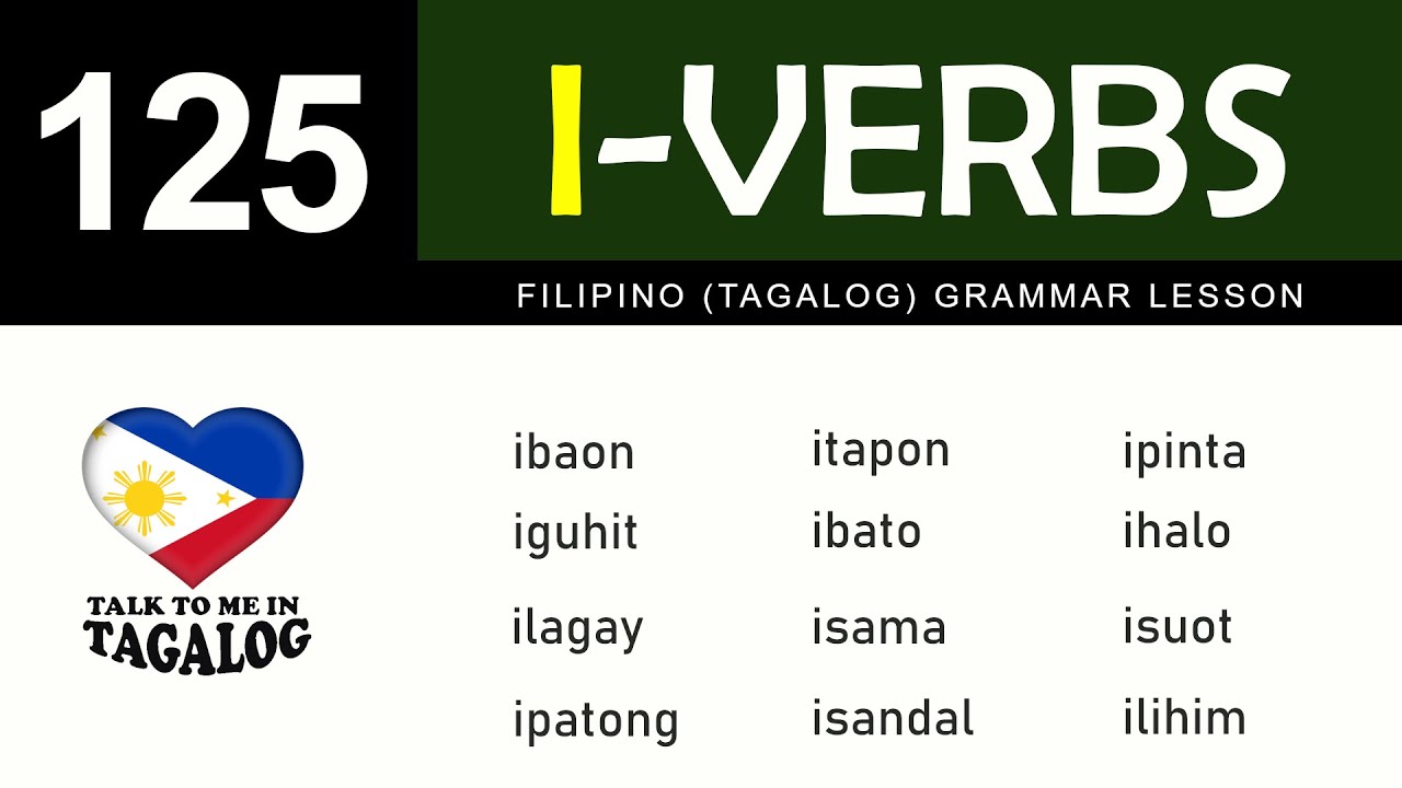 Tagalog I-VERBS | Filipino Grammar Lesson | Tagalog Verb List - YouTube