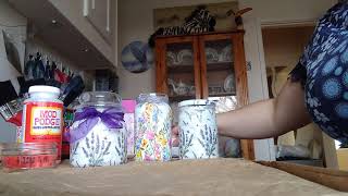 How to decoupage a napkin onto a glass jar - the no waffle guide