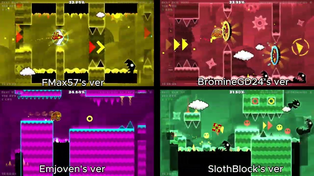 4 versions of Payload Full Version (Comparison) | Geometry Dash 2.207