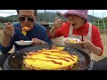 커다란 계란에 케찹 듬뿍~솥뚜껑 오므라이스 (Fried rice with an omelette) 요리&먹방!! - Mukbang eating show