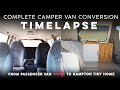 Complete camper van conversion timelapse  32 days in just 14 minutes vanlife