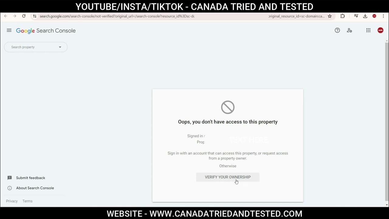 Fixing insufficient permission in search console youtube