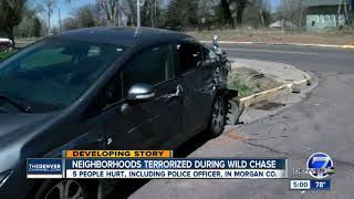 Several injured, including Fort Morgan Police Officer, in wild chase across two Colorado counties