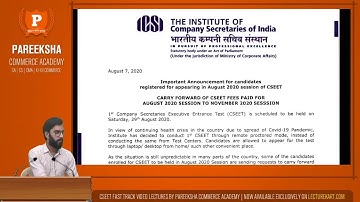 ICSI NOTIFICATION | CSEET CARRY FORWARD OF FEE | GOOD NEWS | CAN GIVE EXAM IN NOVEMBER NOW