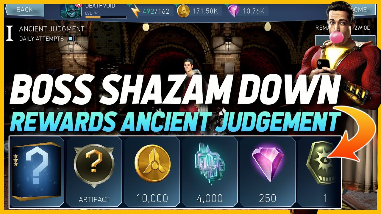 Injustice 2 Mobile | Boss Shazam Down | Rewards Ancient Judgement